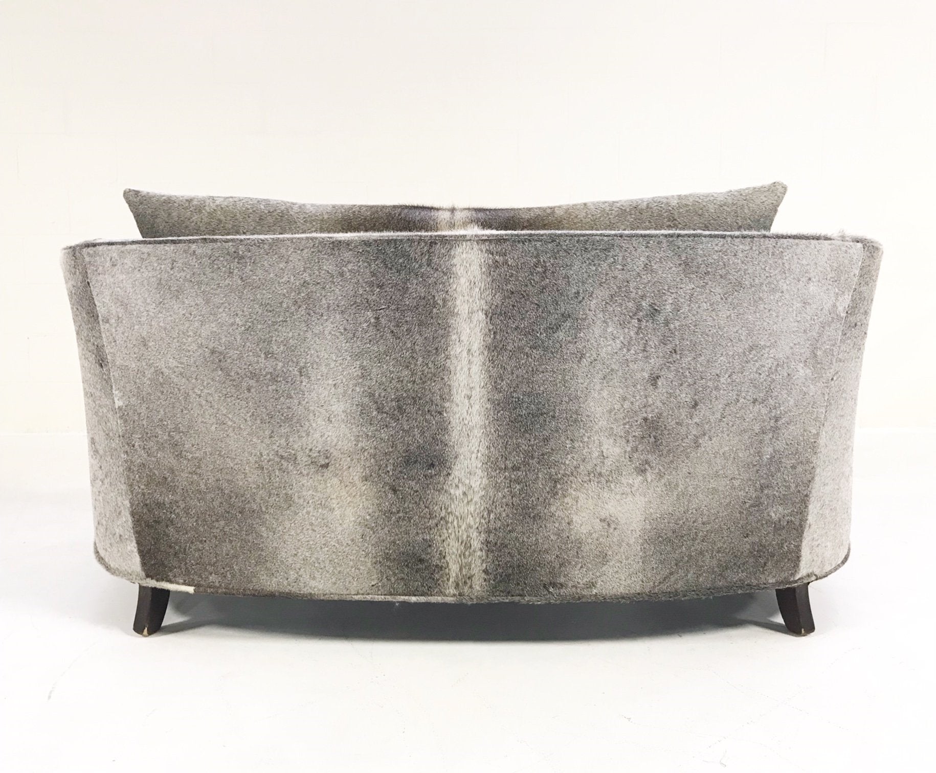 Modern Loveseat Sofa Restored and Reupholstered in Brazilian Cowhide