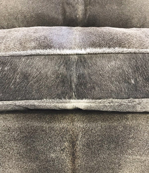 Modern Loveseat Sofa Restored and Reupholstered in Brazilian Cowhide