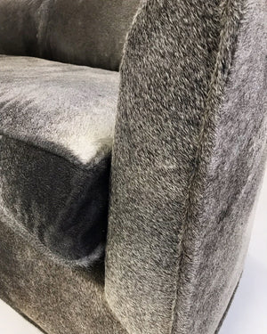 Modern Loveseat Sofa Restored and Reupholstered in Brazilian Cowhide
