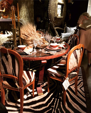 Maison Jansen Louis XVI Style Dining Chairs in Zebra Hide - Set of 6