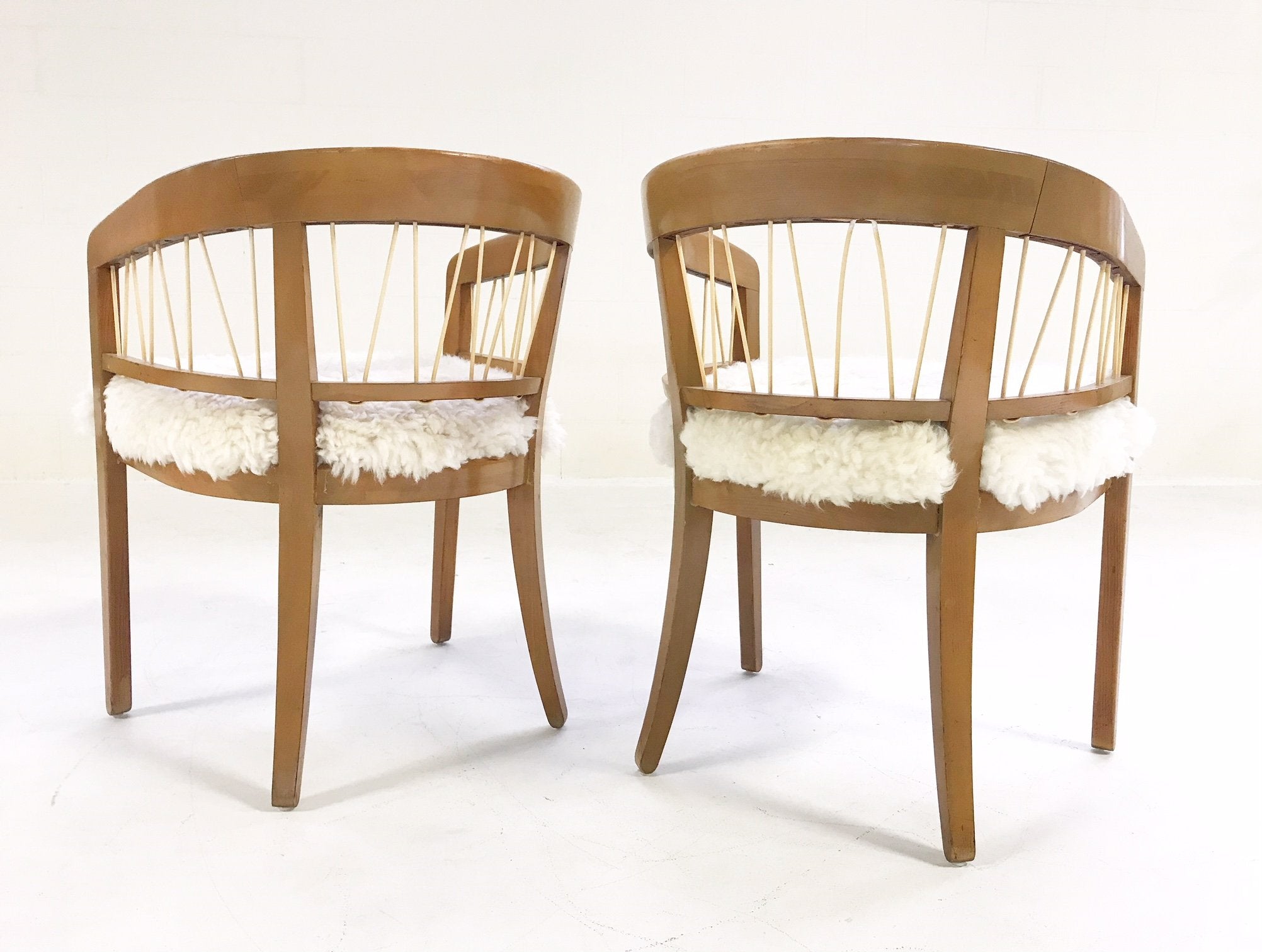 Edward Wormley for Drexel Armchairs in Brazilian Sheepskin