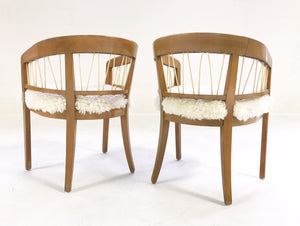 Edward Wormley for Drexel Armchairs in Brazilian Sheepskin