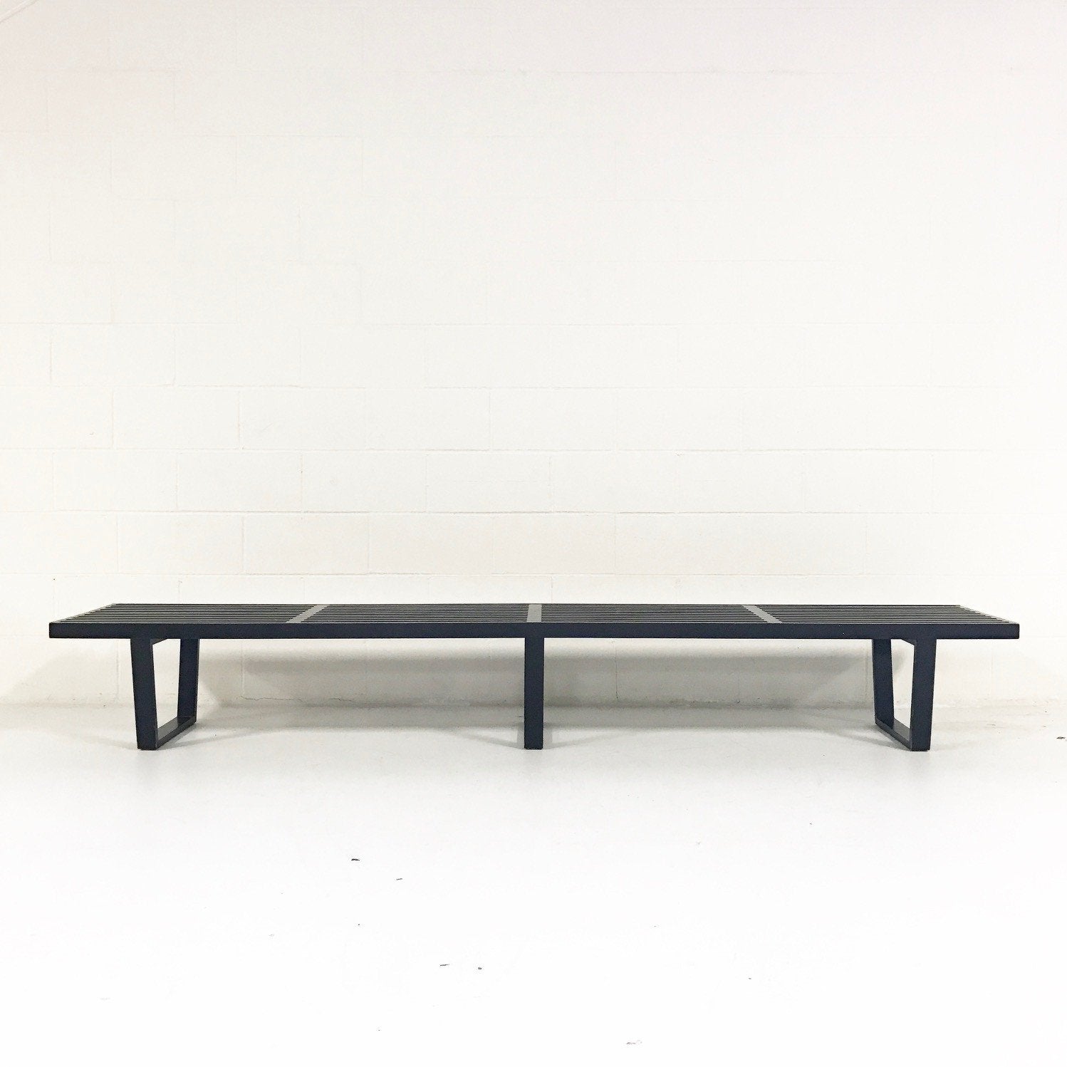 George Nelson & Associates for Herman Miller Slat Bench, Model 4693 with Sheepskin Cushion