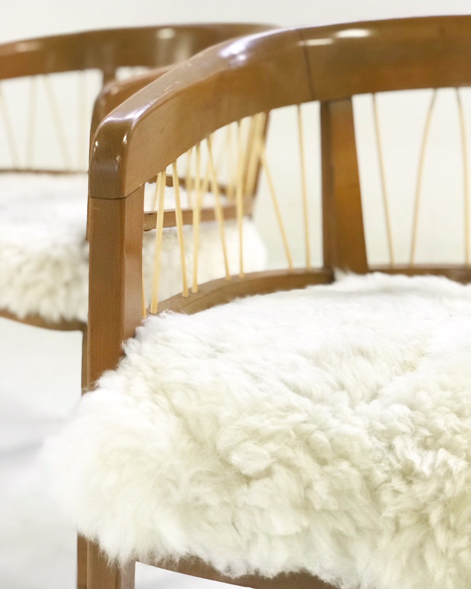 Edward Wormley for Drexel Armchairs in Brazilian Sheepskin