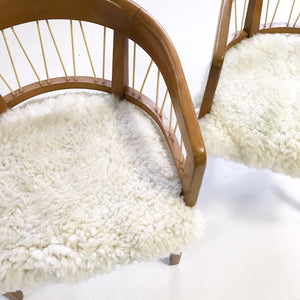 Edward Wormley for Drexel Armchairs in Brazilian Sheepskin