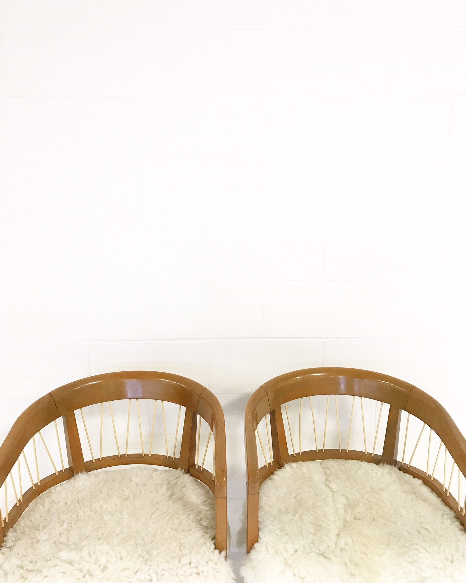 Edward Wormley for Drexel Armchairs in Brazilian Sheepskin