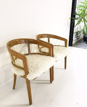 Edward Wormley for Drexel Armchairs in Brazilian Sheepskin