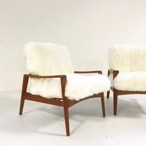 Danish Lounge Chairs by Arne Wahl Iverson for Komfort in Sheepskin