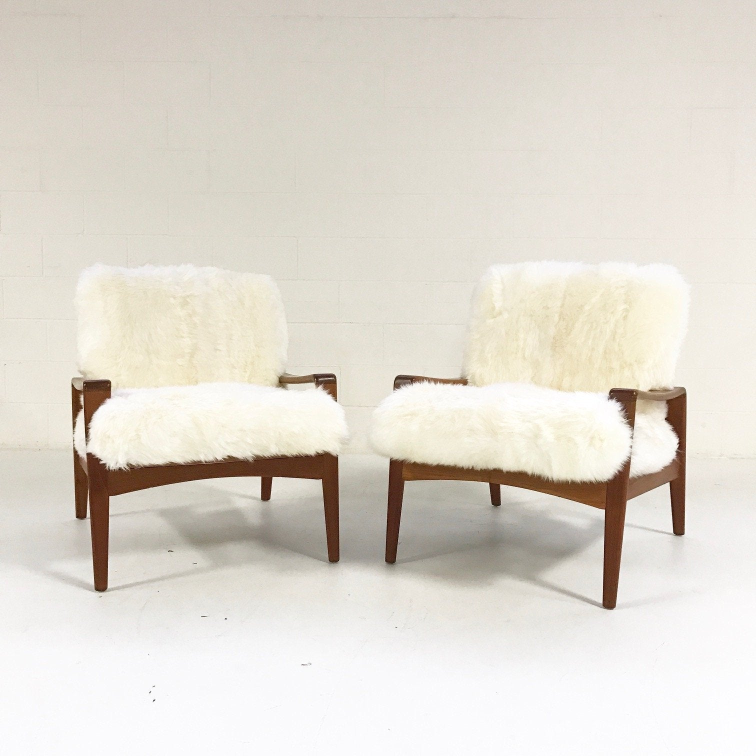 Danish Lounge Chairs by Arne Wahl Iverson for Komfort in Sheepskin