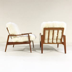 Danish Lounge Chairs by Arne Wahl Iverson for Komfort in Sheepskin