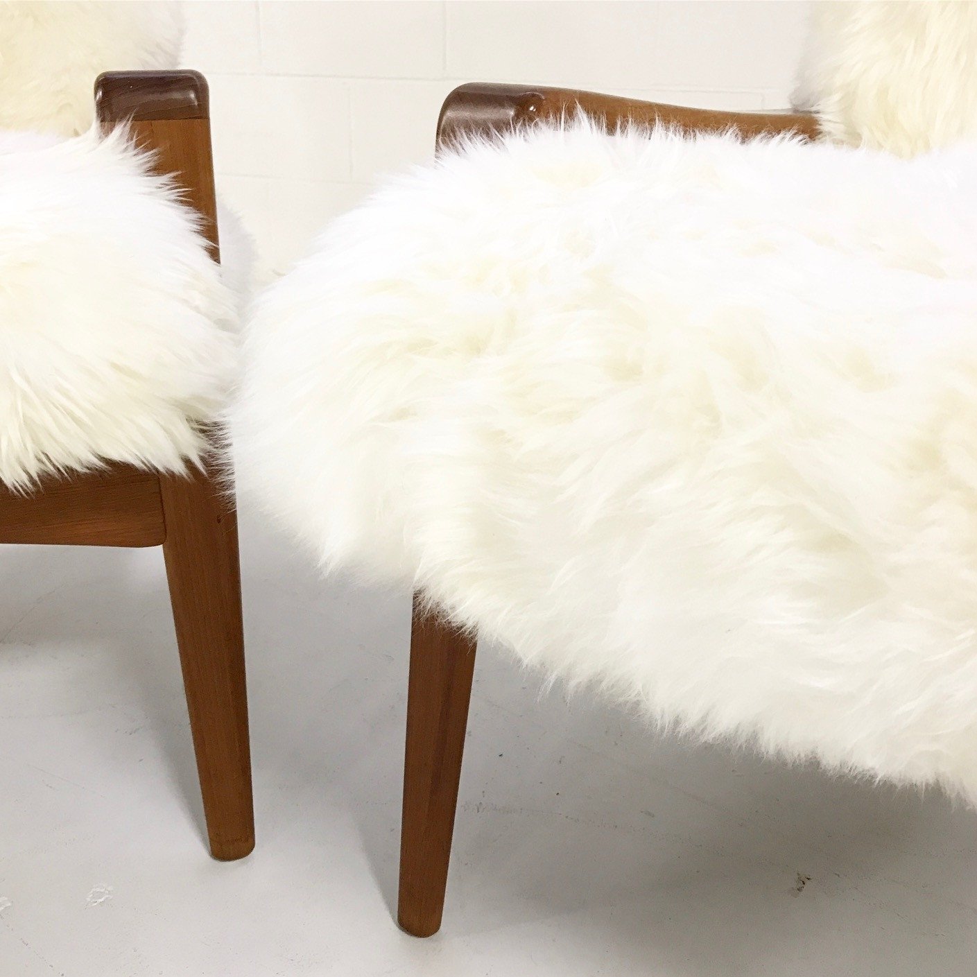Danish Lounge Chairs by Arne Wahl Iverson for Komfort in Sheepskin