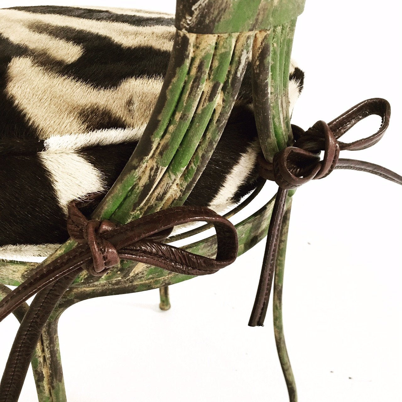 FRENCH STYLE GARDEN CHAIR WITH ZEBRA HIDE CUSHION