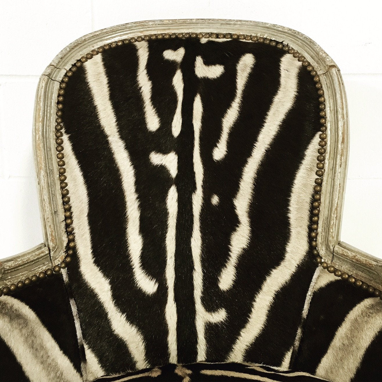 Louis XV Bergere in Zebra Hide