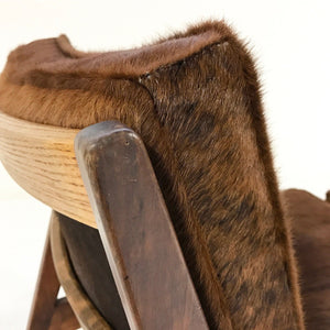 Jens Risom Lounge Chair & Ottoman in Brazilian Cowhide