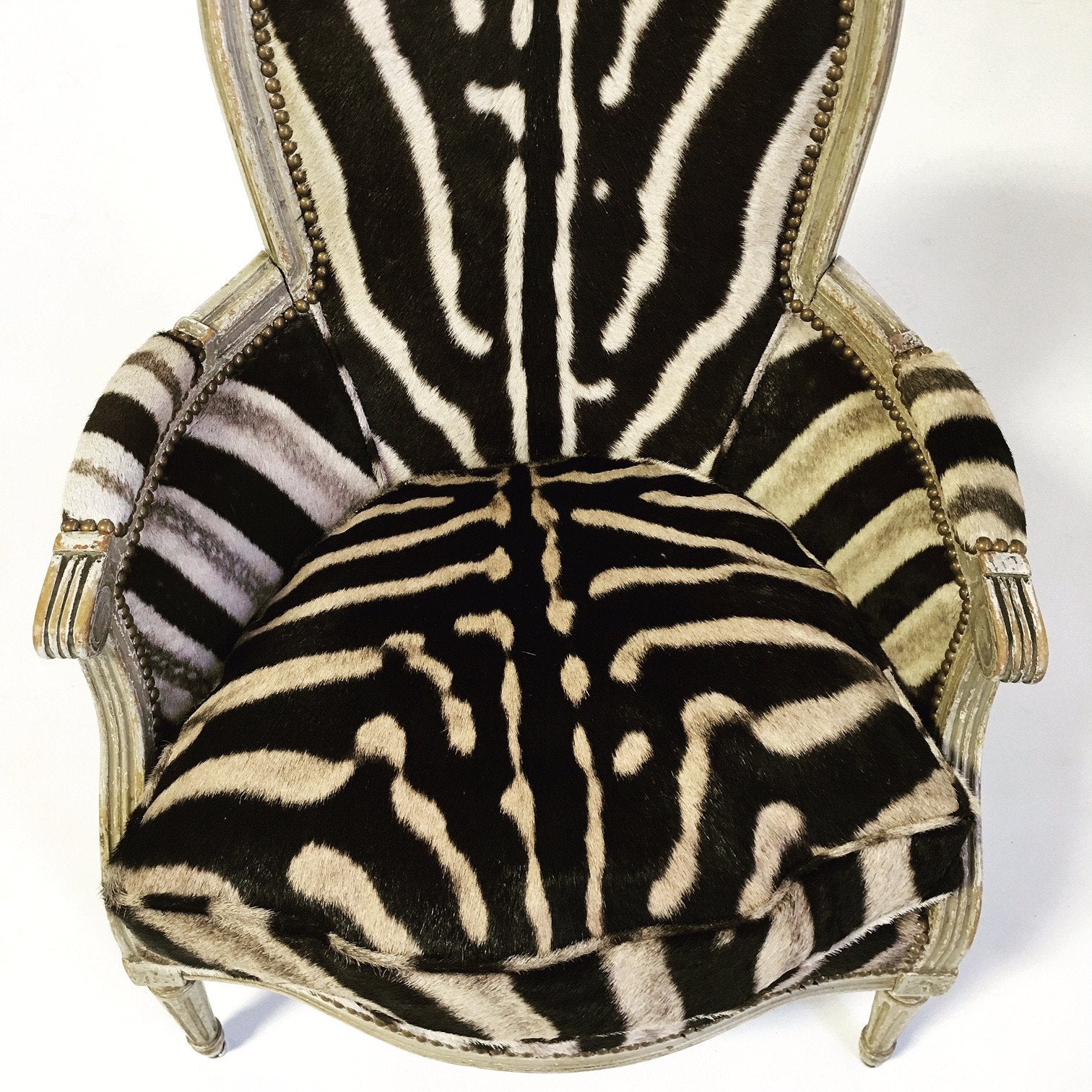 Louis XV Bergere in Zebra Hide