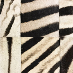 Danish Style Settee Loveseat in Zebra Hide