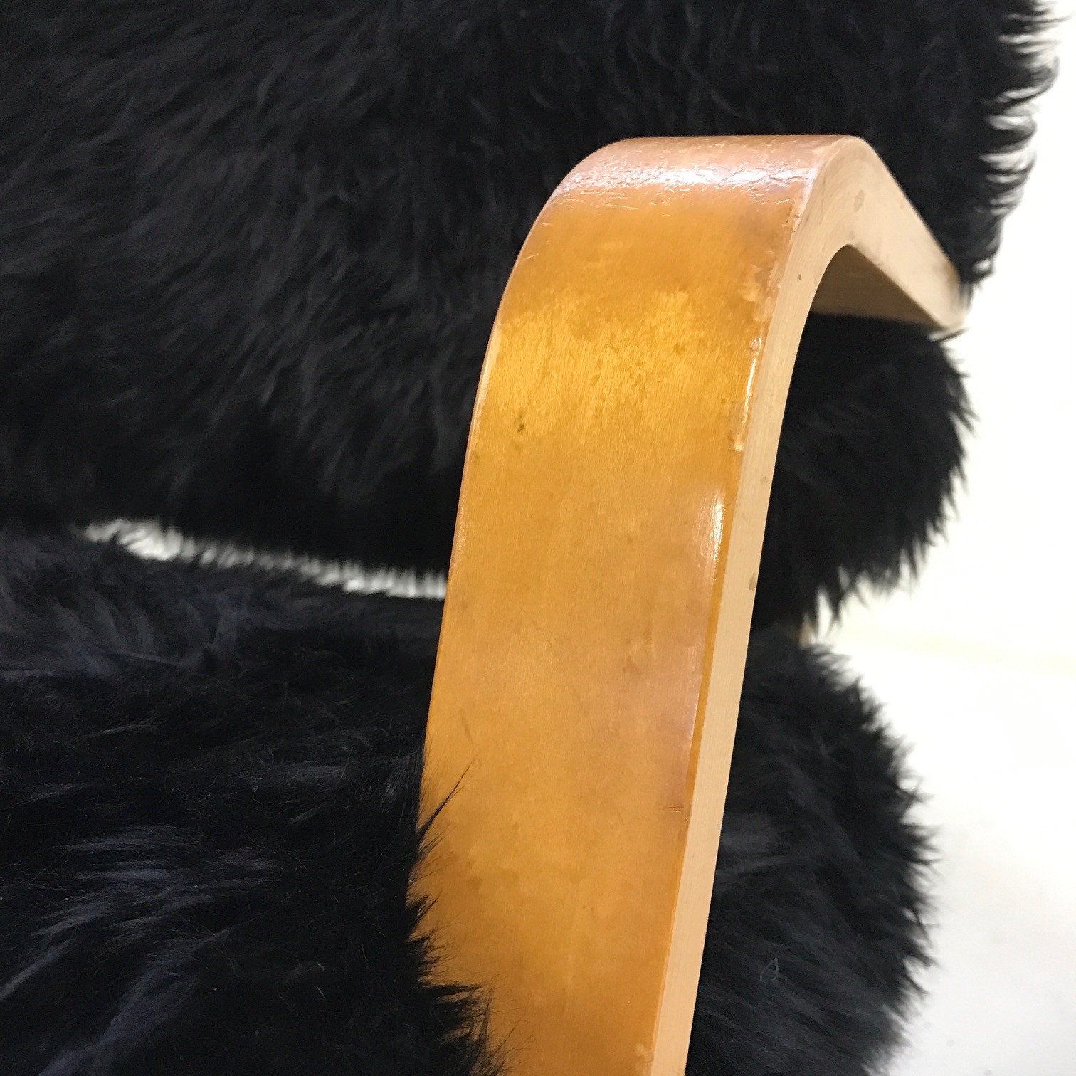 Thonet Chairs Reupholstered in Black Sheepskin