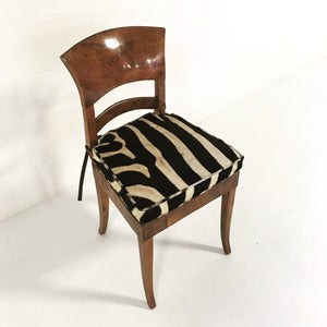 VINTAGE BIEDERMEIER STYLE CHAIR WITH ZEBRA CUSHION