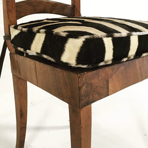 VINTAGE BIEDERMEIER STYLE CHAIR WITH ZEBRA CUSHION
