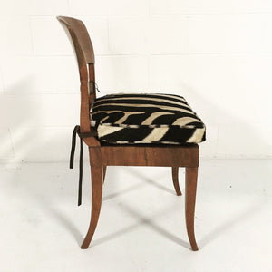 VINTAGE BIEDERMEIER STYLE CHAIR WITH ZEBRA CUSHION