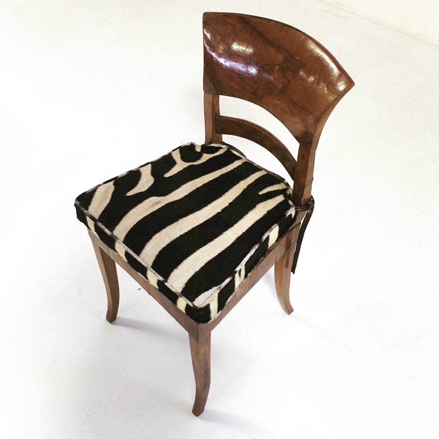 VINTAGE BIEDERMEIER STYLE CHAIR WITH ZEBRA CUSHION