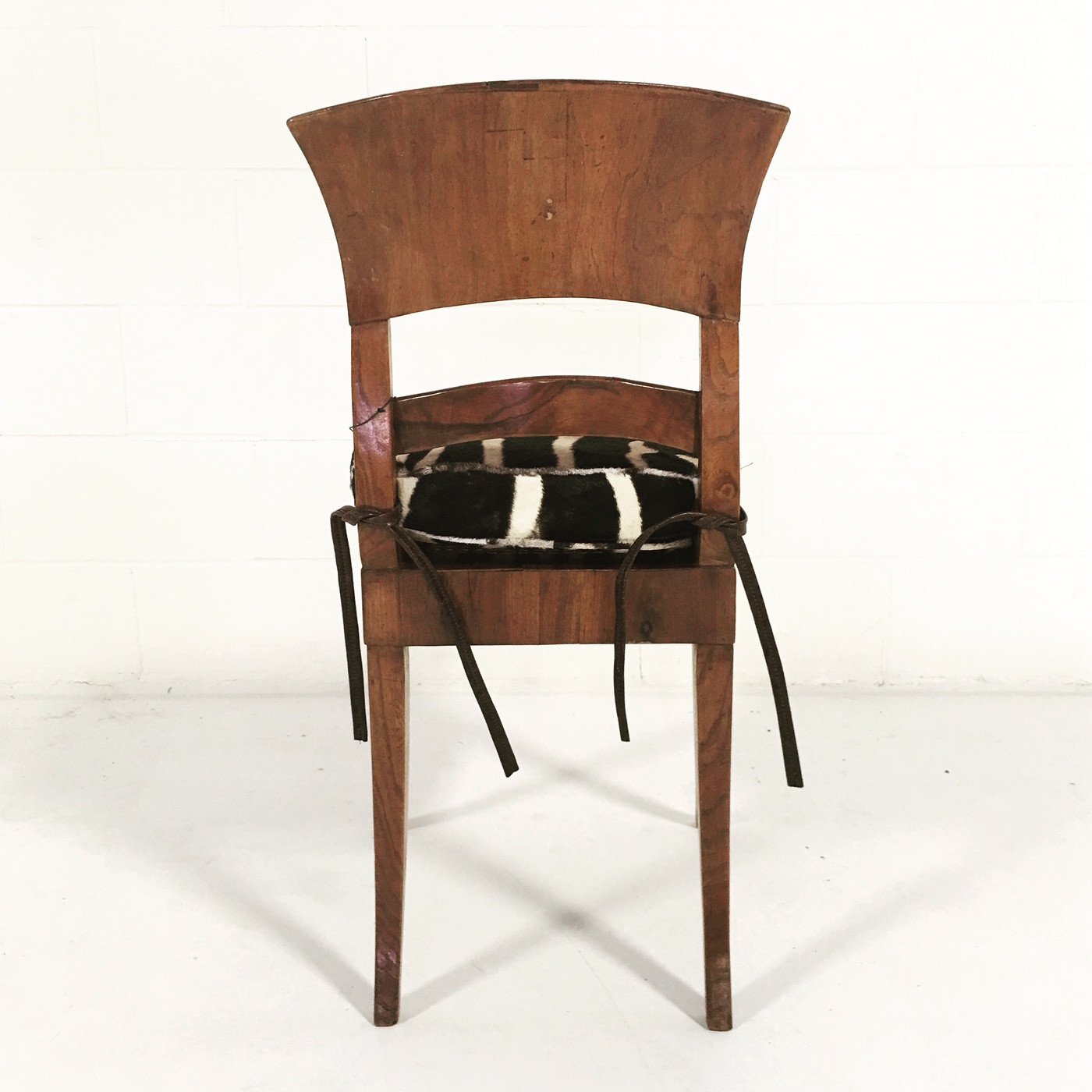 VINTAGE BIEDERMEIER STYLE CHAIR WITH ZEBRA CUSHION