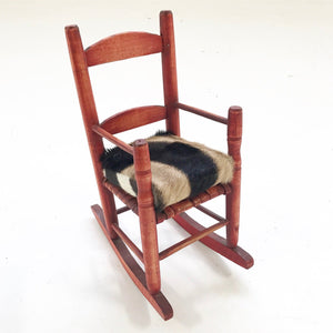 Mini Red Rocker with Zebra Hide Cushion