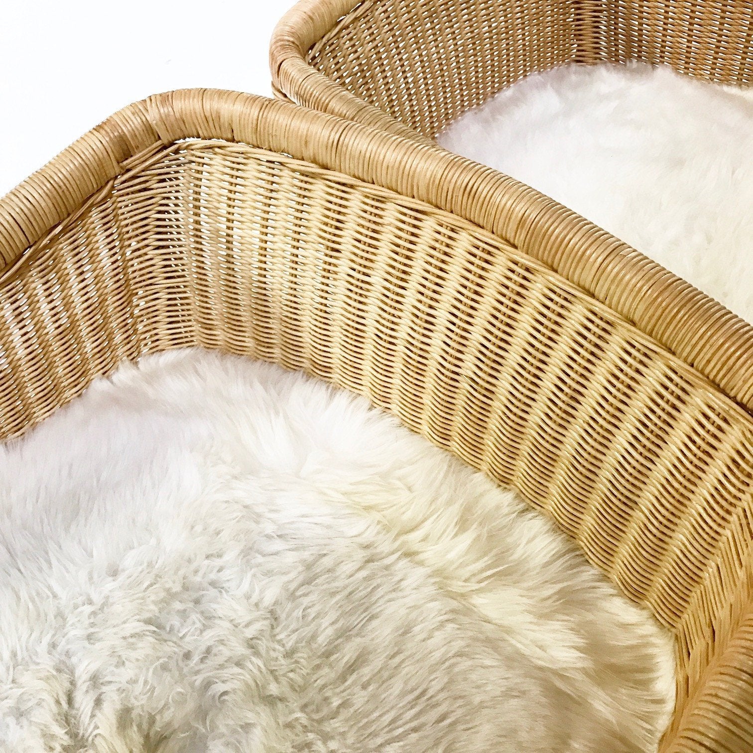 Wicker Chairs in Sheepskin