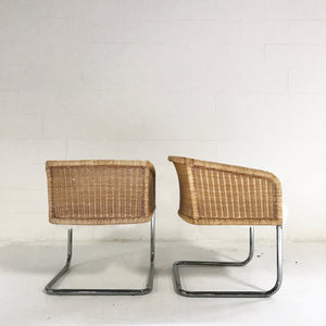 Wicker Chairs in Sheepskin