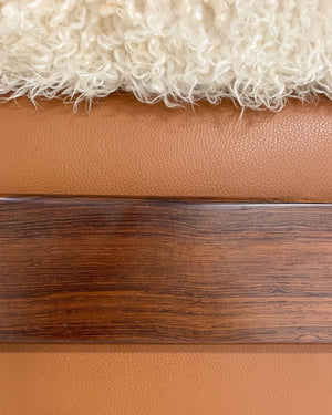 Sergio Rodrigues for Oca Solid Jacaranda Tonico Chair in Gotland Sheepskin and Loro Piana Italian Buffalo Leather