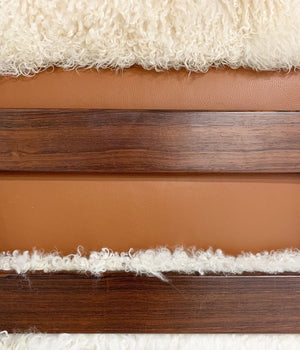 Sergio Rodrigues for Oca Solid Jacaranda Tonico Chair in Gotland Sheepskin and Loro Piana Italian Buffalo Leather