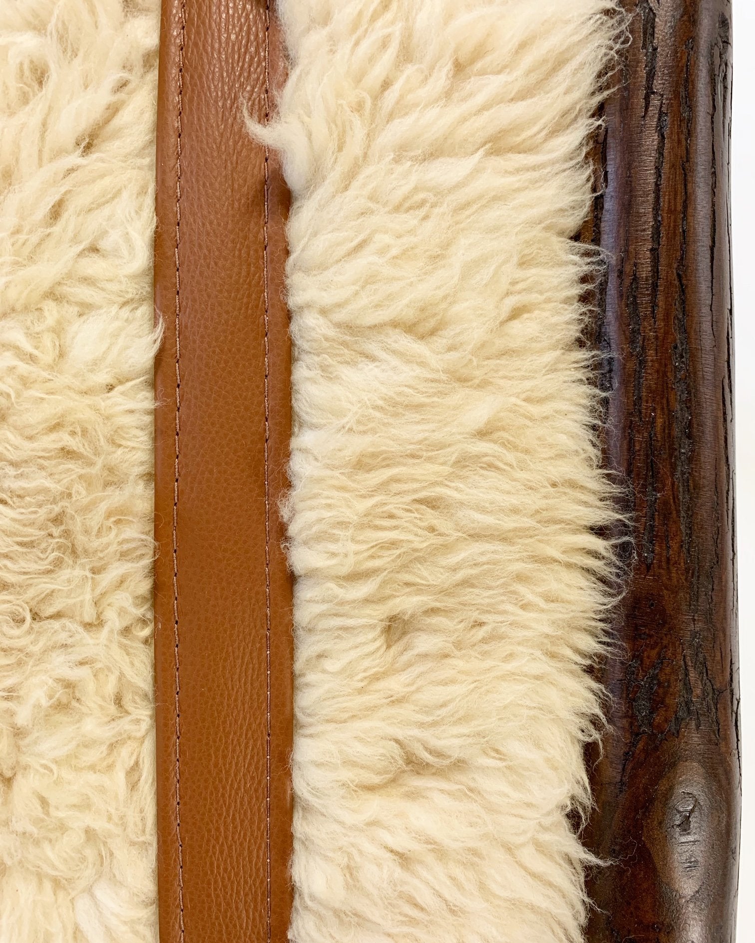 Forsyth x Old Hickory Butte Bench with California Sheepskin Cushion and Loro Piana Buffalo Leather