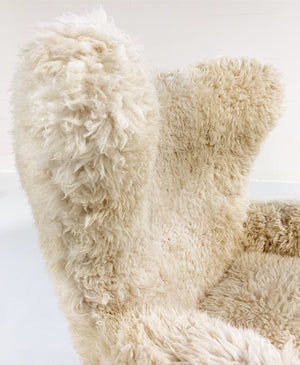 Arne Jacobsen for Fritz Hansen Egg Chair and Ottoman in California Sheepskin
