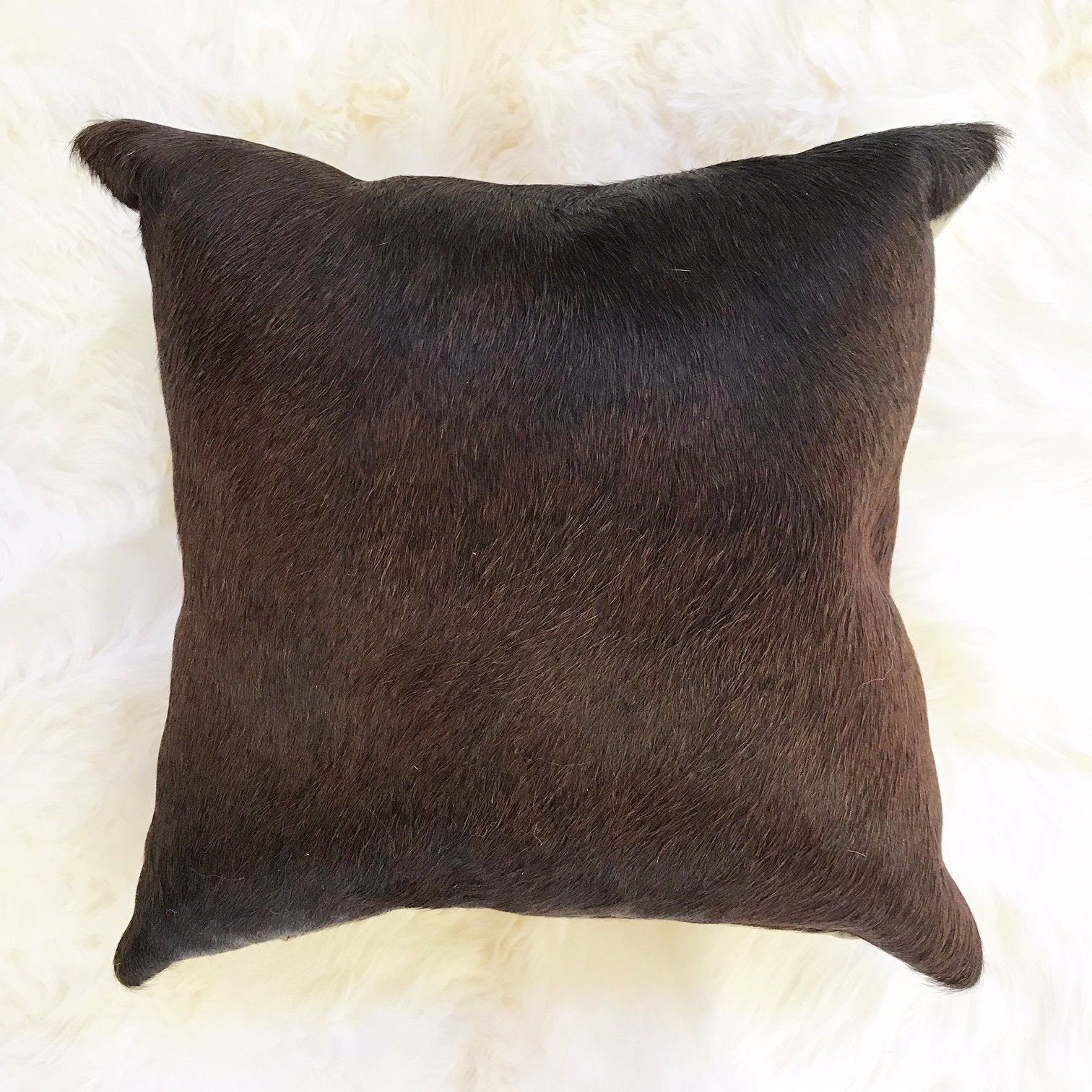 DARK BROWN COWHIDE PILLOW