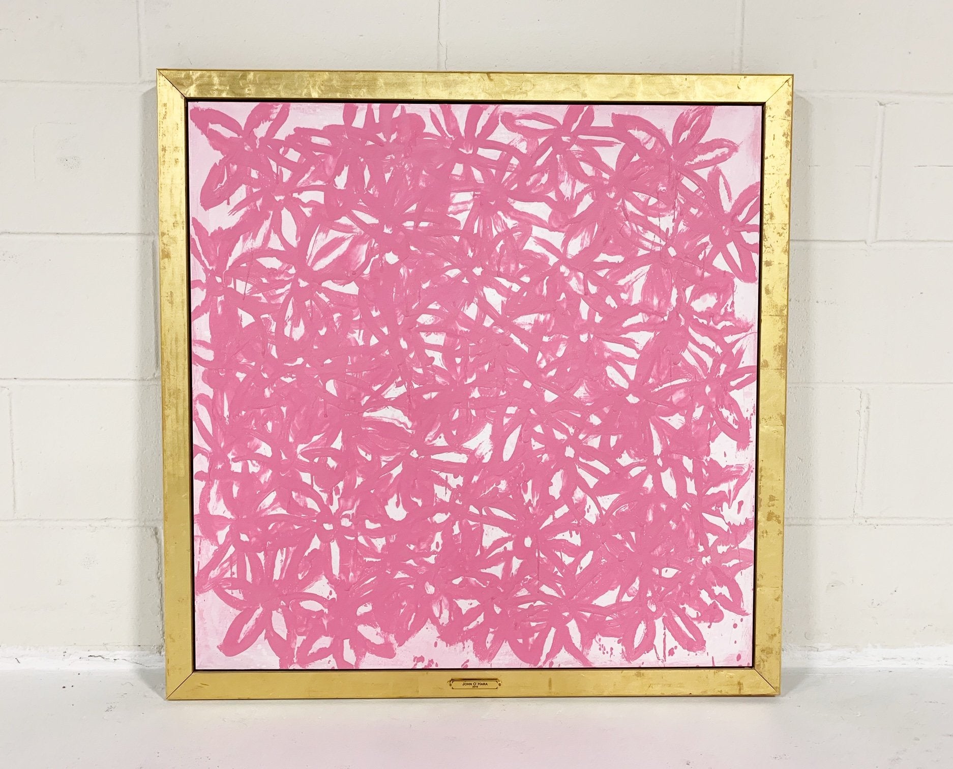 John O'Hara. Daisies, Pink. 33.5x33.5"