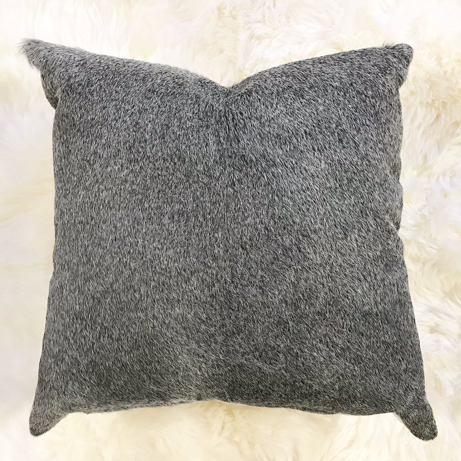 Salt & Pepper Grey Cowhide Pillow