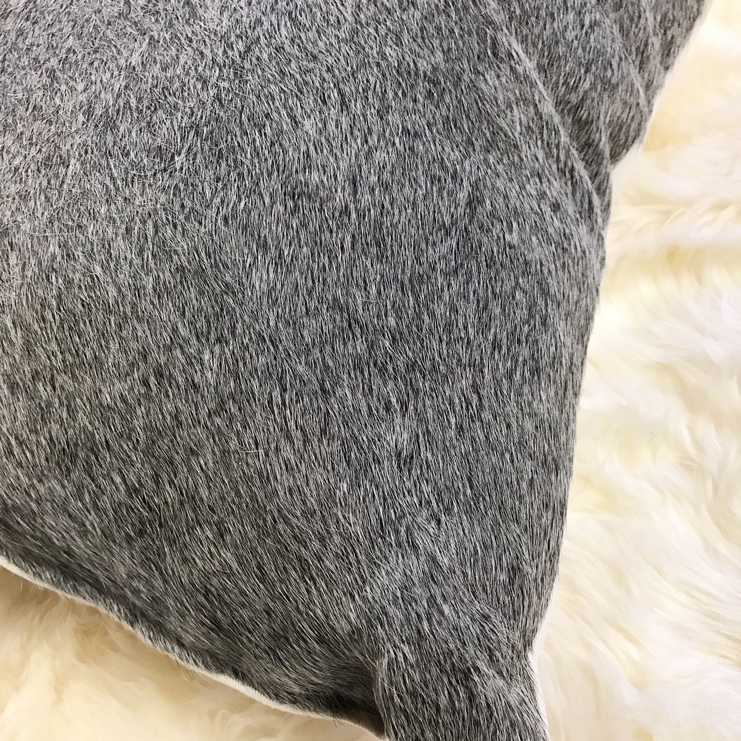 Salt & Pepper Grey Cowhide Pillow
