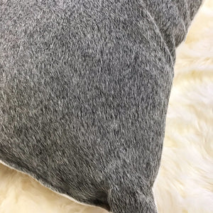 Salt & Pepper Grey Cowhide Pillow