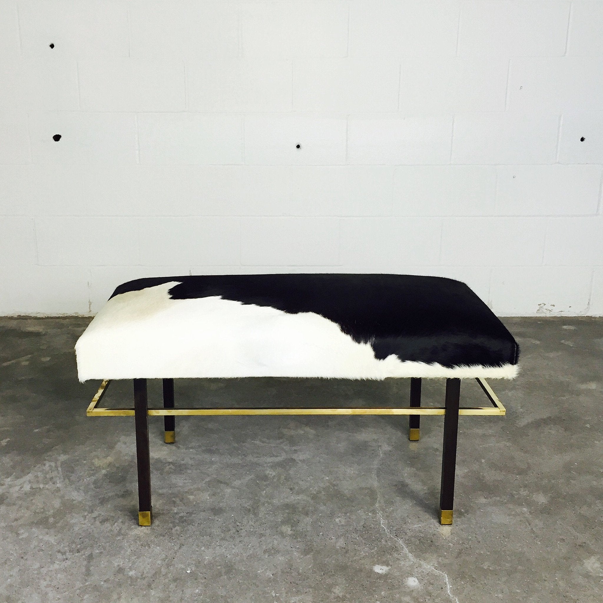Harvey Probber Mahogany and Brass Bench
