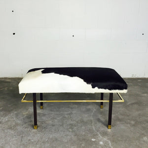 Harvey Probber Mahogany and Brass Bench