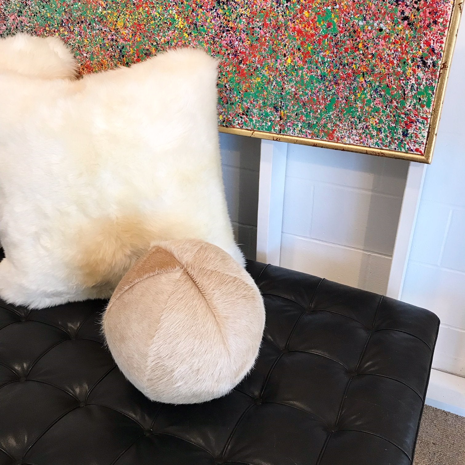 Palomino Cowhide Ball Pillow 12"