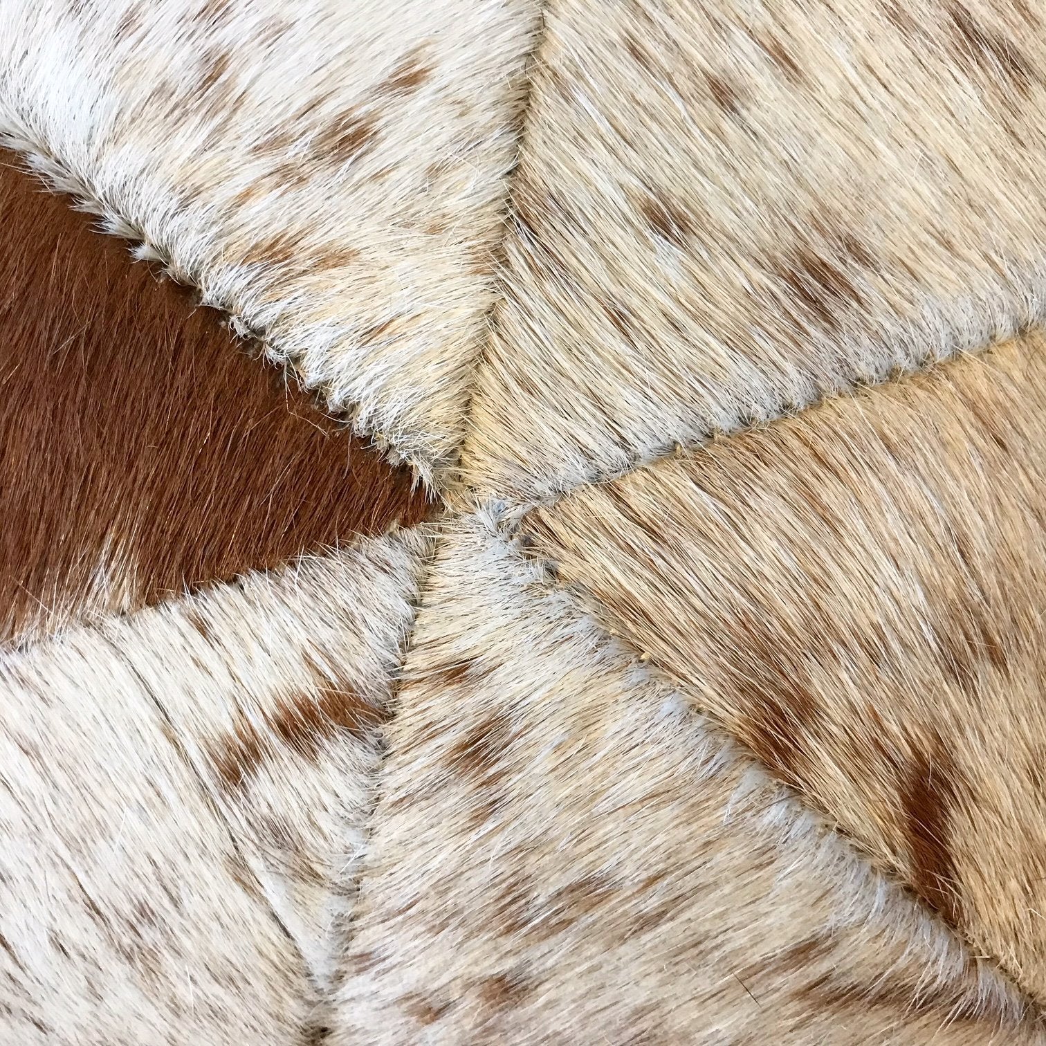 Brown & White Speckled Cowhide Ball Pillow 12"