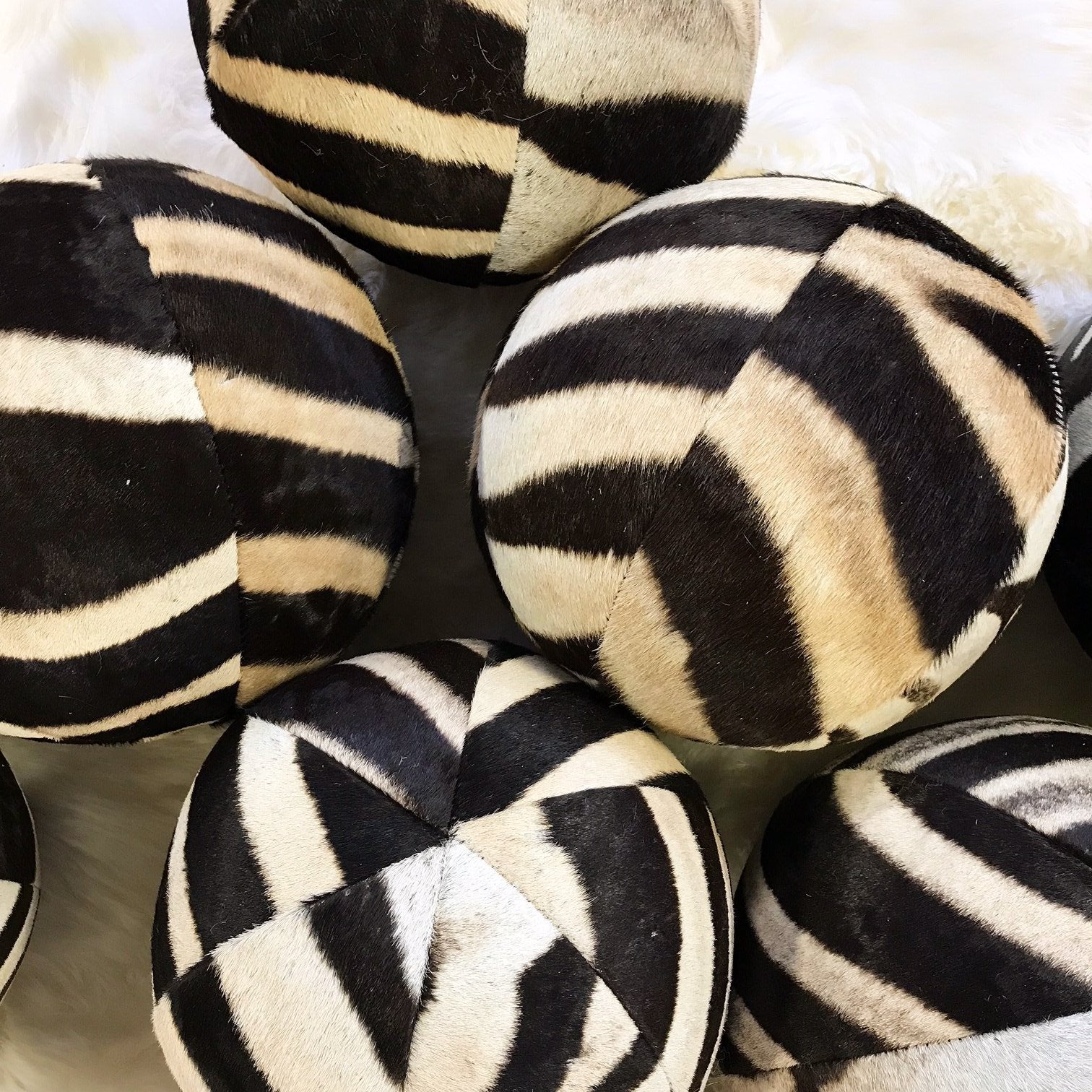 Zebra Ball Pillow 12"