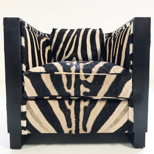 Paul Frankl Lounge Chair in Zebra Hide