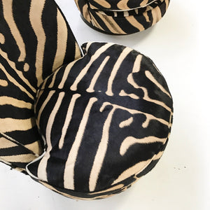 Milo Baughman Swivel Tilt Slipper Chairs in Zebra Hide