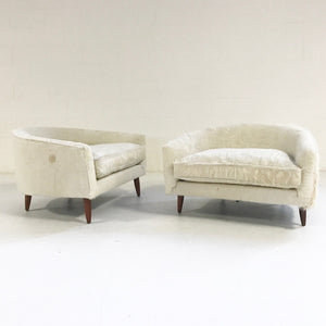 Adrian Pearsall Cloud Chairs for Craft Associates in Ivory Cowhide