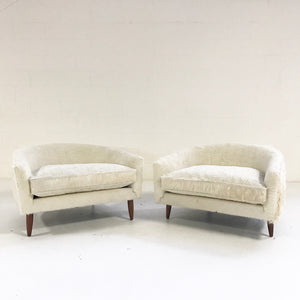 Adrian Pearsall Cloud Chairs for Craft Associates in Ivory Cowhide
