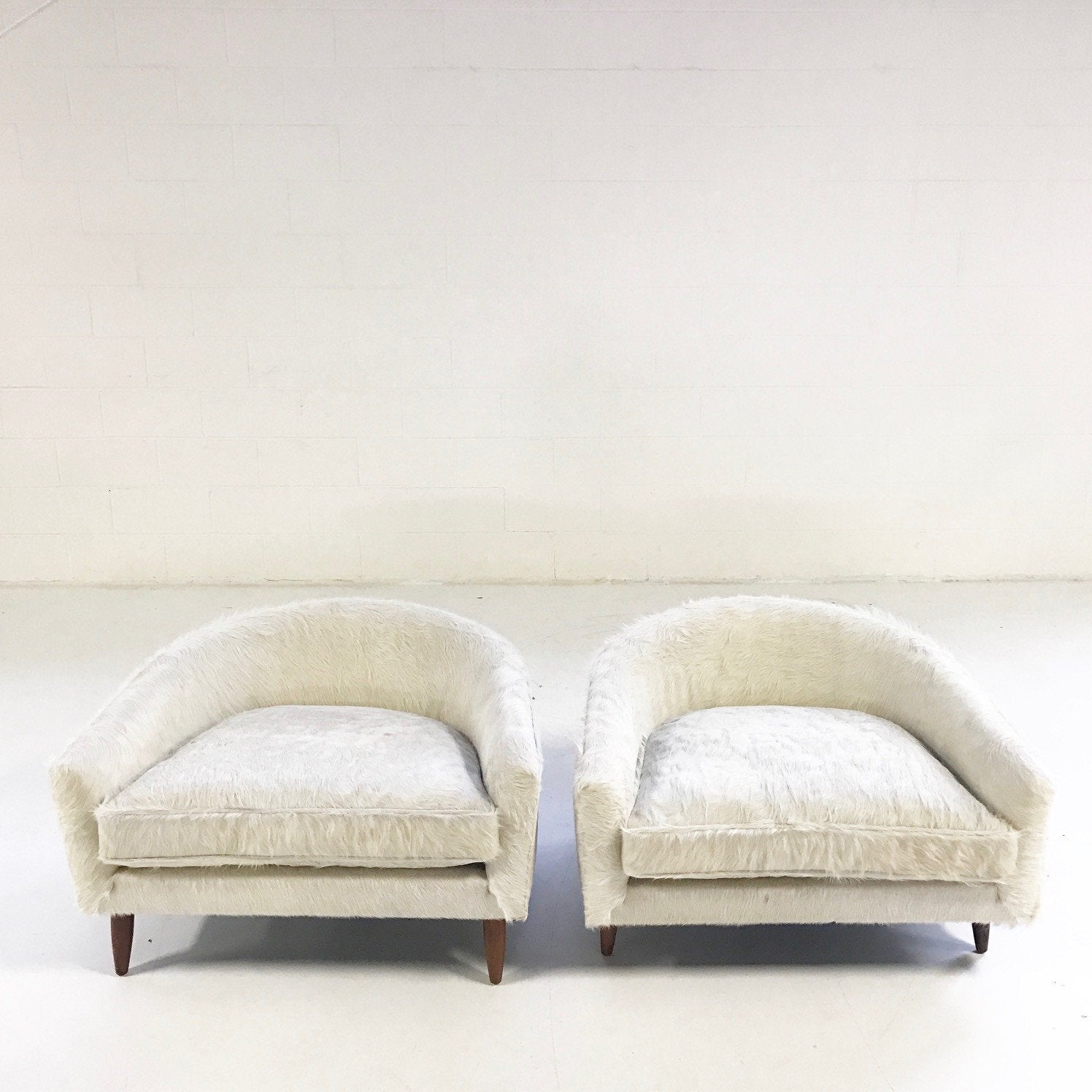 Adrian Pearsall Cloud Chairs for Craft Associates in Ivory Cowhide