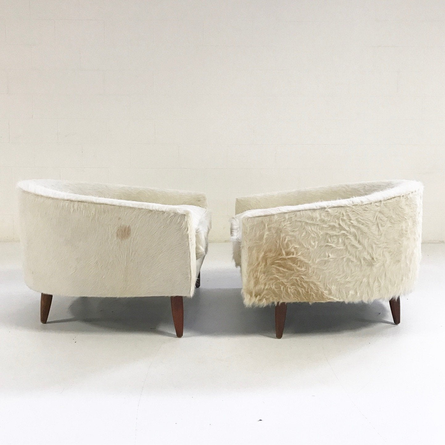 Adrian Pearsall Cloud Chairs for Craft Associates in Ivory Cowhide