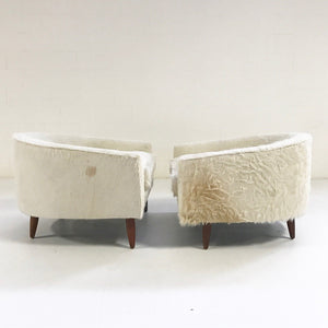 Adrian Pearsall Cloud Chairs for Craft Associates in Ivory Cowhide